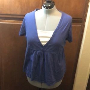 Milkmaid cute Blue baby doll tie back blouse. Small spot xl